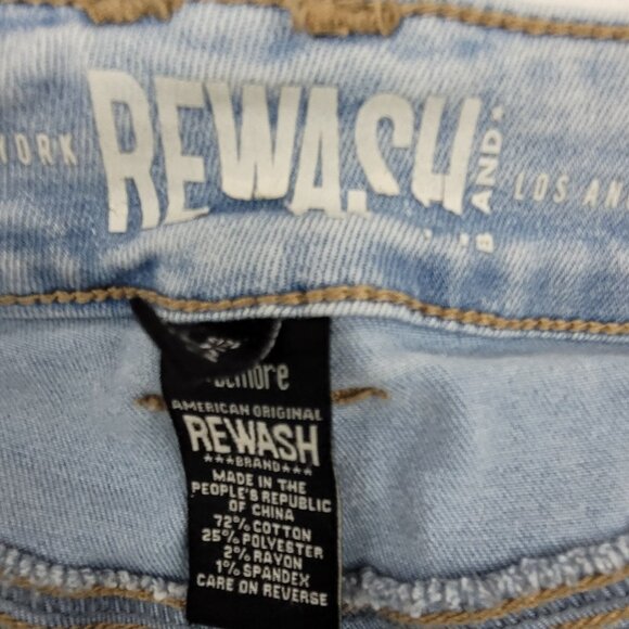 Rewash Brand Jeans Women's 27 Light Wash Super Flare Bell Bottoms Raw Hem High R - Picture 3 of 16